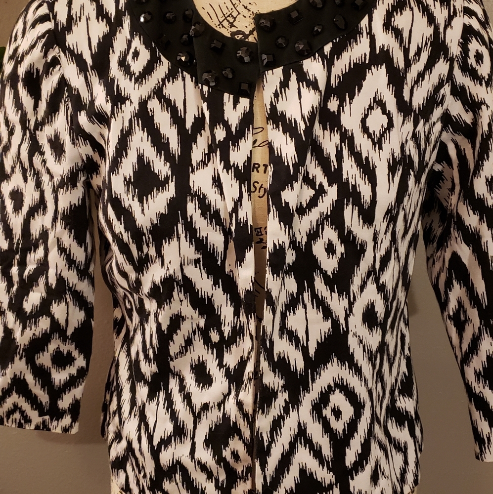 Black and white crop jacket